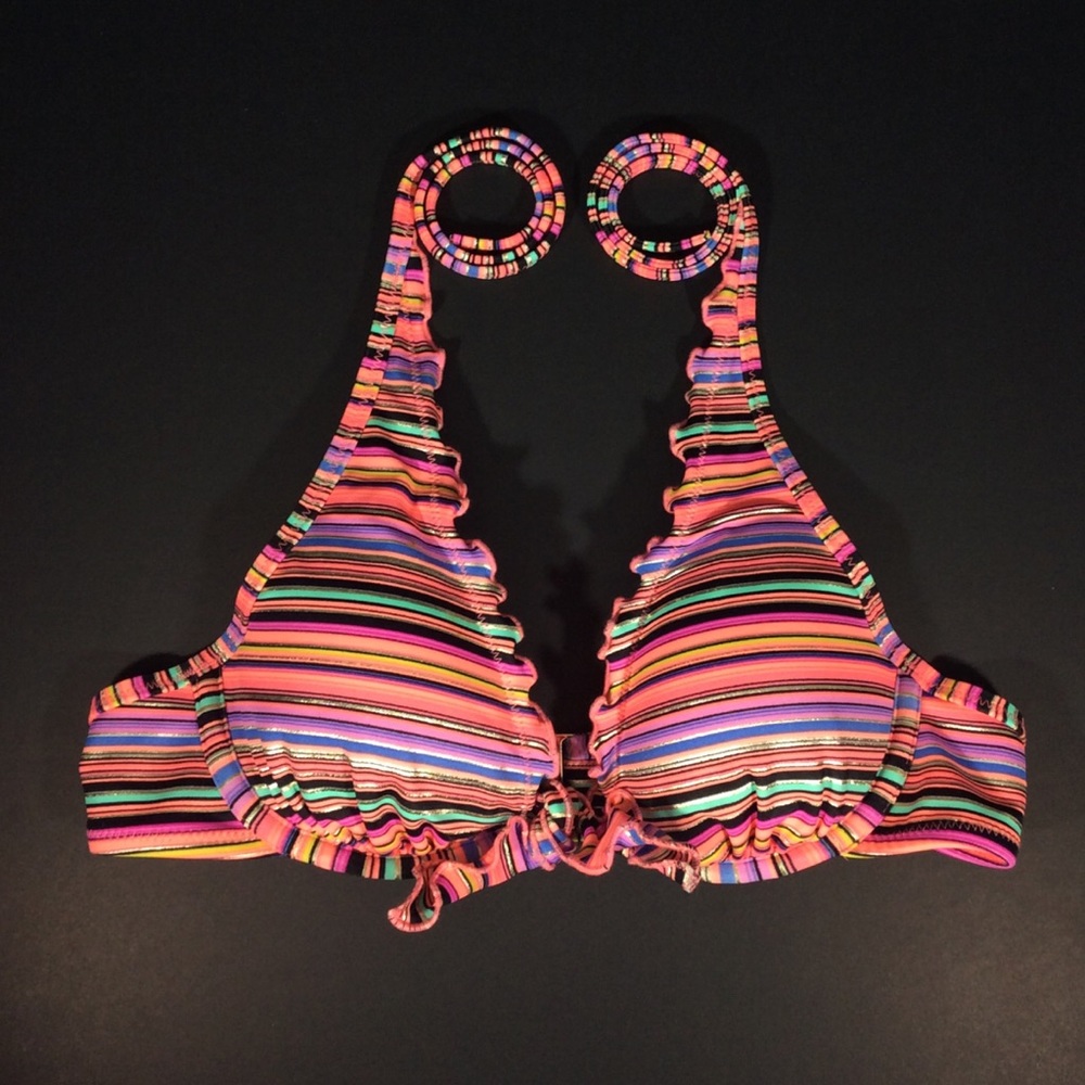 🎄🎄🎄Victoria's Secret Bikini Top Pink Gold  34A